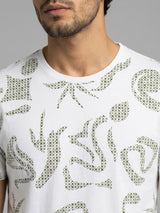 Men T-Shirt PRINT White Regular Fit