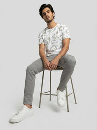 Men T-Shirt PRINT White Regular Fit