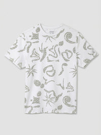 Men T-Shirt PRINT White Regular Fit