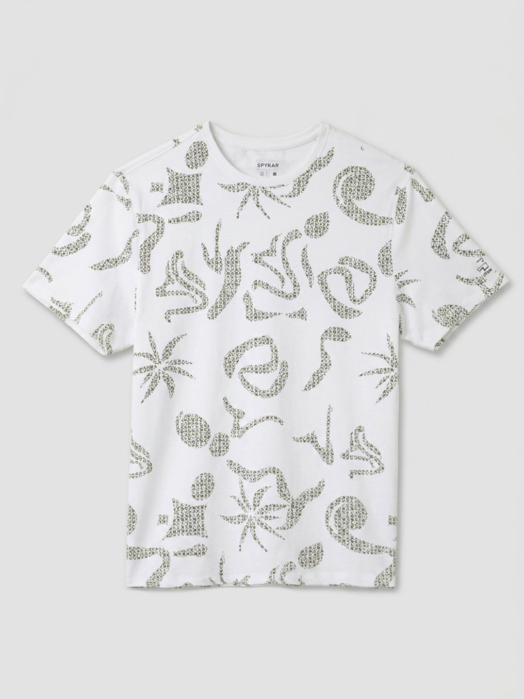 Men T-Shirt PRINT White Regular Fit