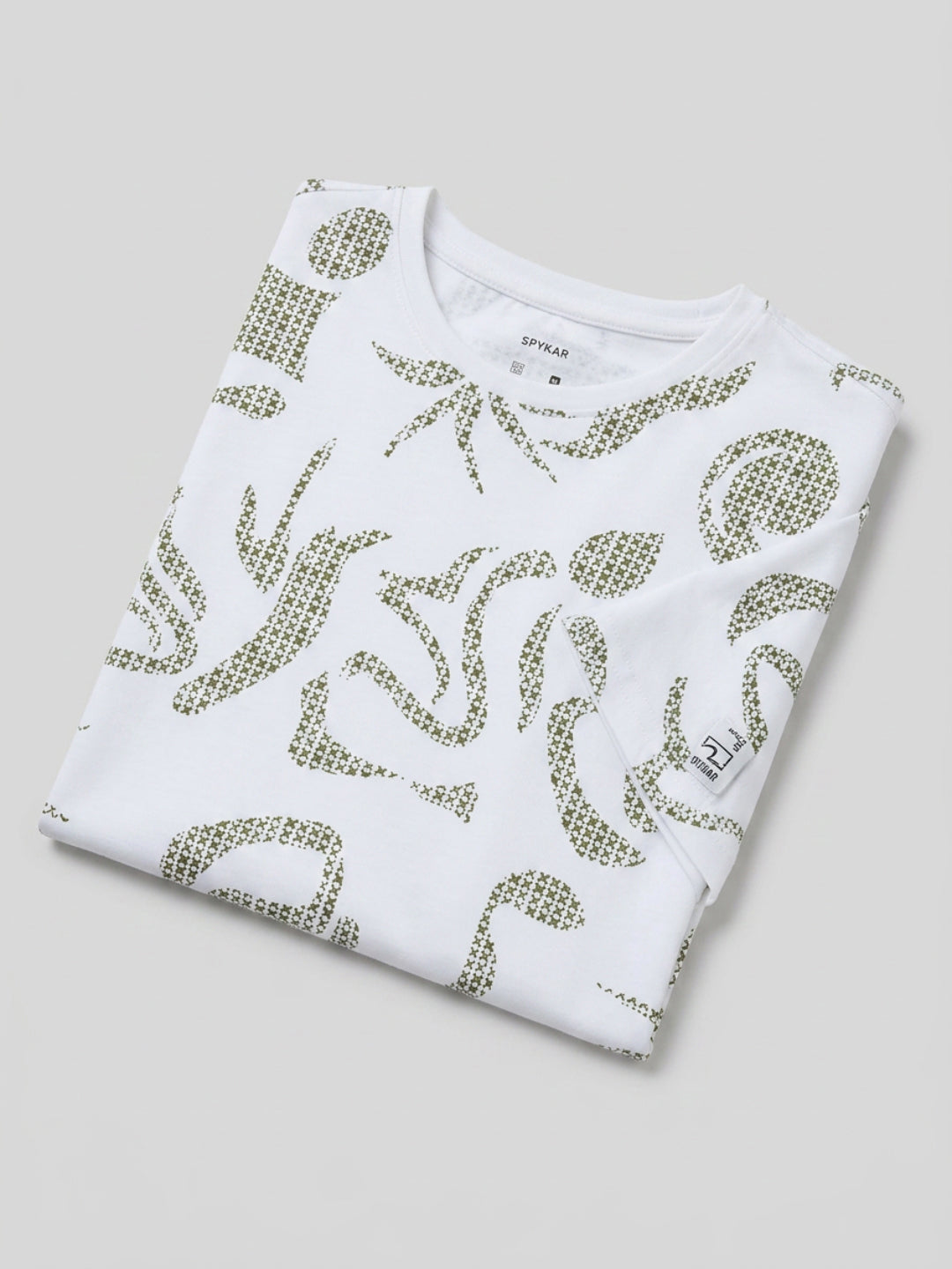 Men T-Shirt PRINT White Regular Fit