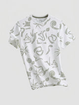 Men T-Shirt PRINT White Regular Fit
