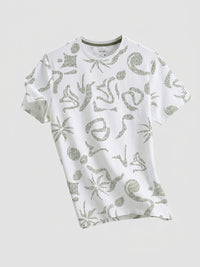 Men T-Shirt PRINT White Regular Fit