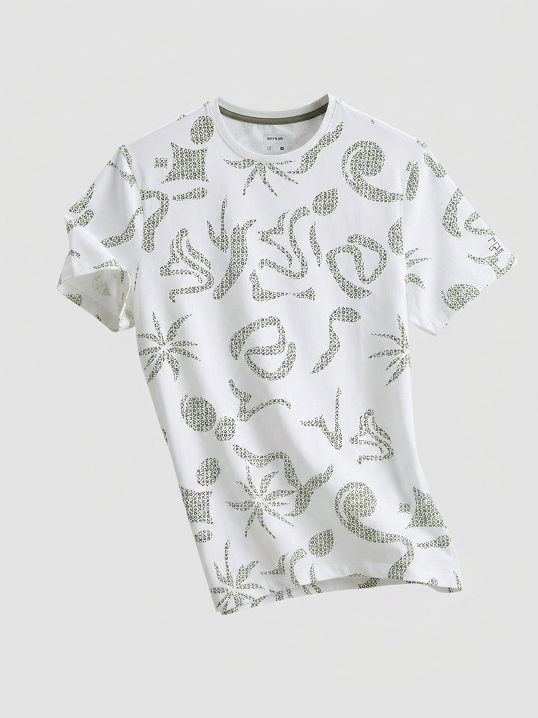 Men T-Shirt PRINT White Regular Fit