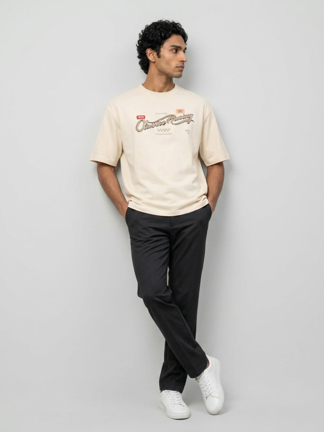 Men T-Shirt Graphic Off-White Relaxed Fit