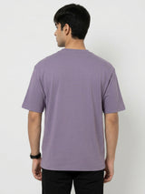 Men T-Shirt Graphic Purple Relaxed Fit