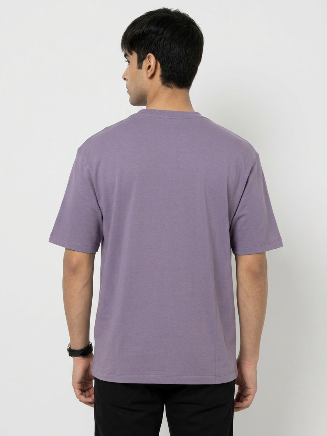 Men T-Shirt Graphic Purple Relaxed Fit