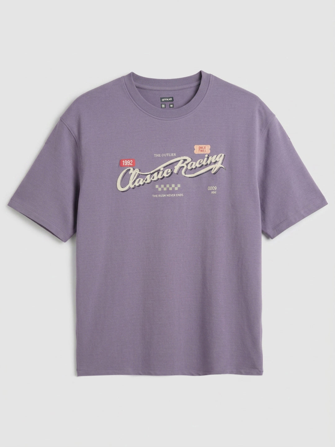 Men T-Shirt Graphic Purple Relaxed Fit
