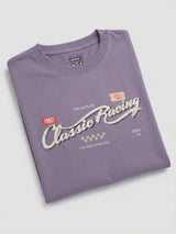 Men T-Shirt Graphic Purple Relaxed Fit