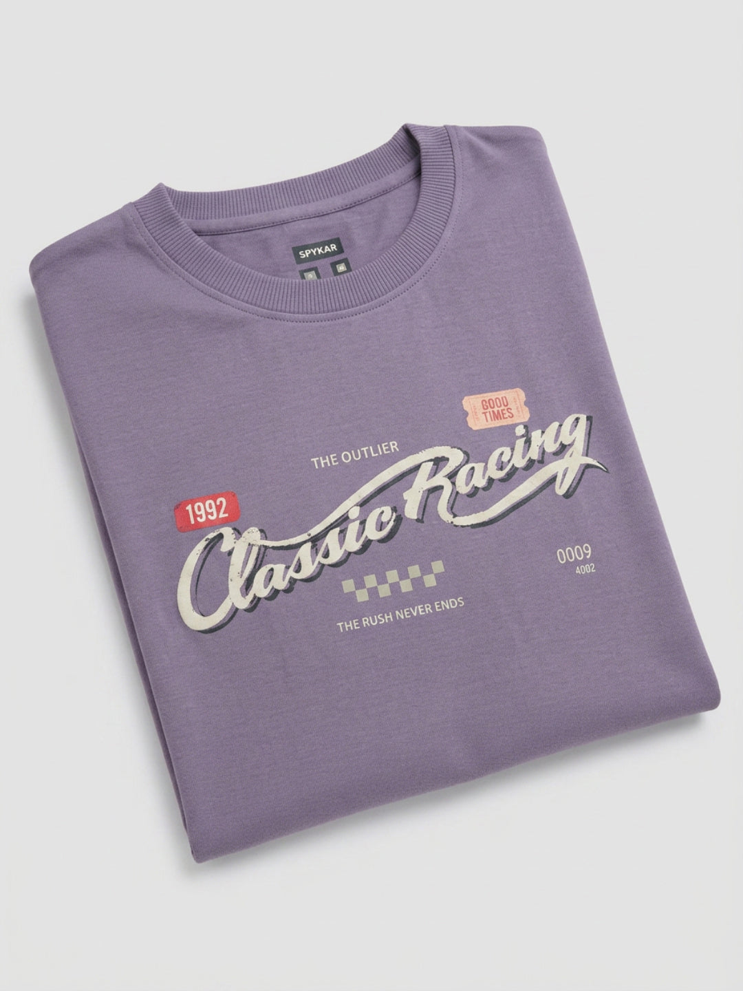 Men T-Shirt Graphic Purple Relaxed Fit
