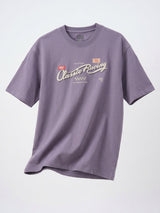 Men T-Shirt Graphic Purple Relaxed Fit