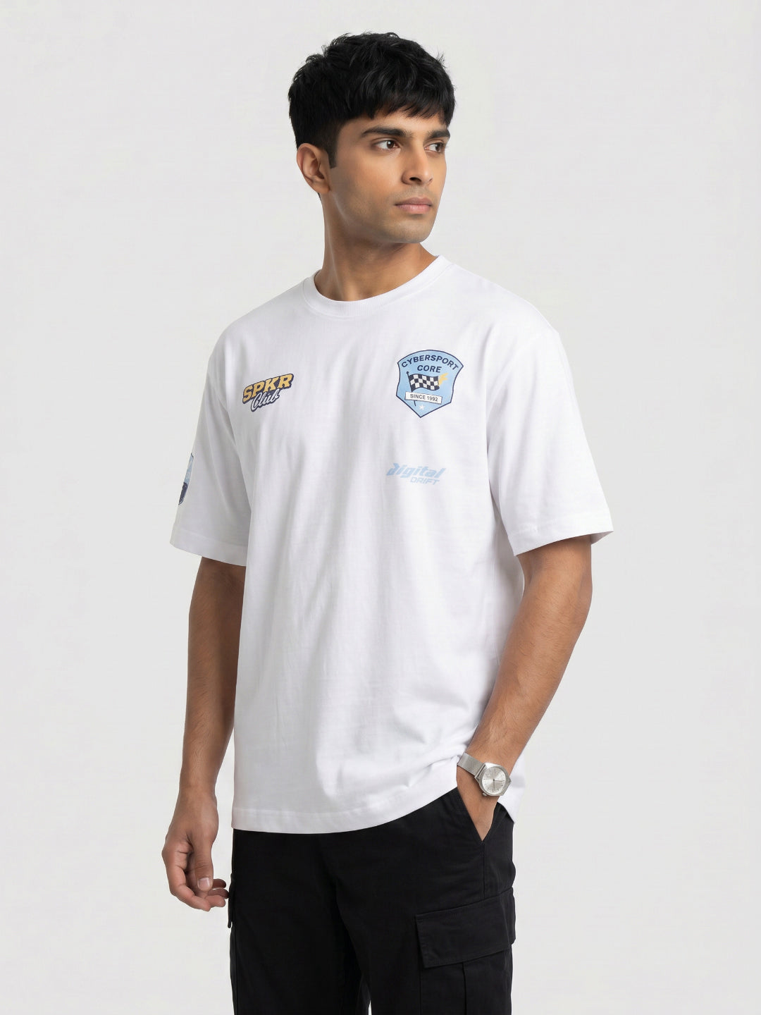 Men T-Shirt Graphic White Relaxed Fit