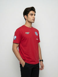 Men T-Shirt Graphic Red Relaxed Fit