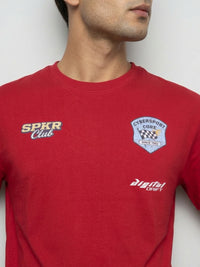 Men T-Shirt Graphic Red Relaxed Fit