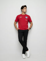 Men T-Shirt Graphic Red Relaxed Fit