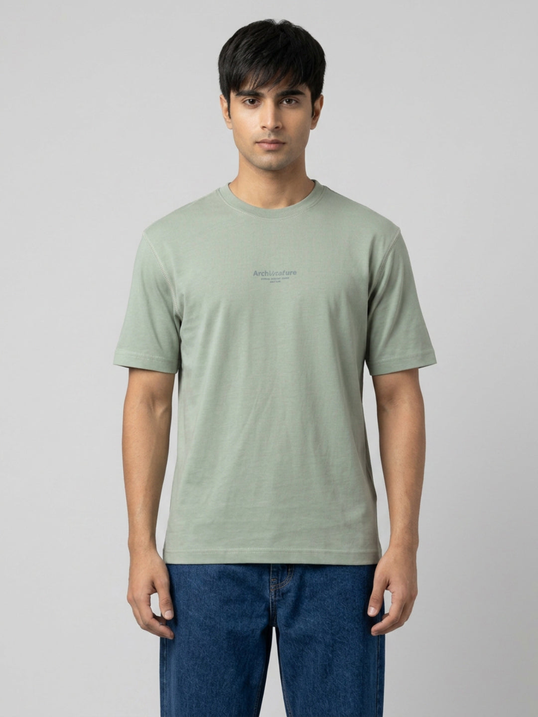 Men T-Shirt Graphic Green Relaxed Fit