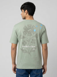Men T-Shirt Graphic Green Relaxed Fit
