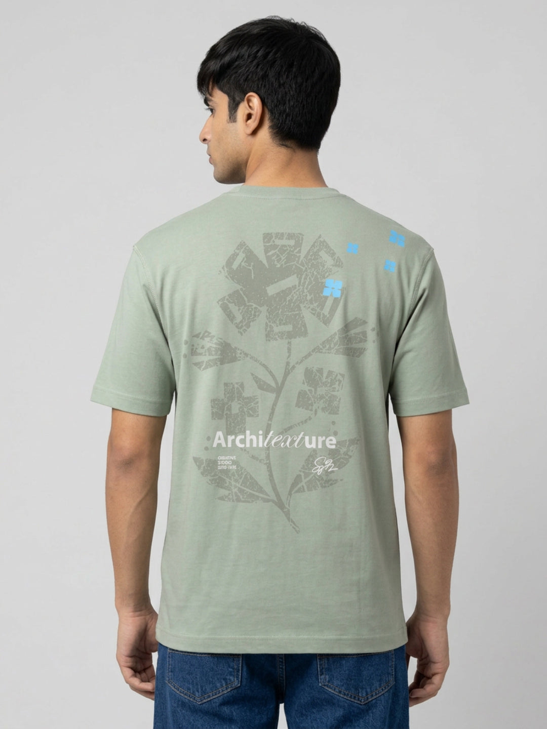 Men T-Shirt Graphic Green Relaxed Fit