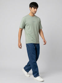 Men T-Shirt Graphic Green Relaxed Fit