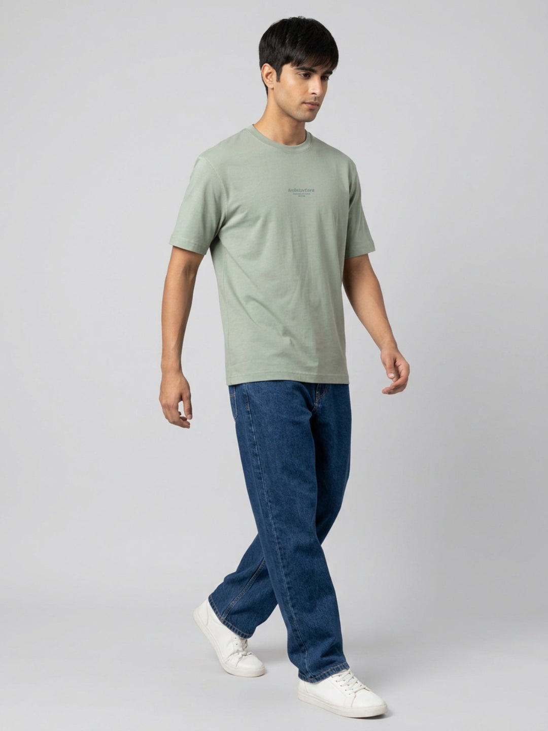 Men T-Shirt Graphic Green Relaxed Fit