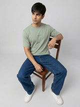 Men T-Shirt Graphic Green Relaxed Fit