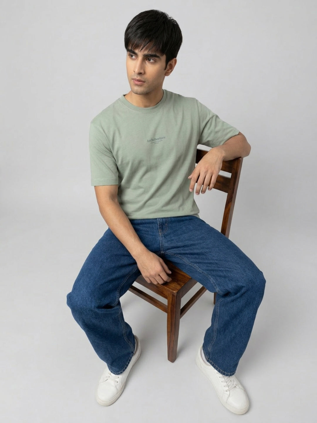 Men T-Shirt Graphic Green Relaxed Fit