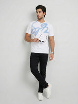 Men T-Shirt Graphic White Regular Fit