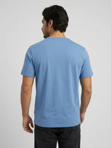 Men T-Shirt Graphic Blue Regular Fit