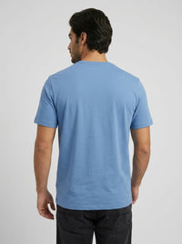 Men T-Shirt Graphic Blue Regular Fit
