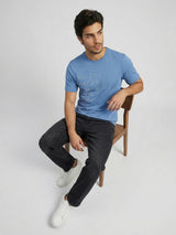 Men T-Shirt Graphic Blue Regular Fit