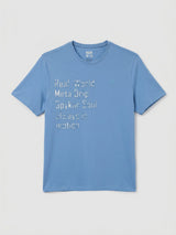 Men T-Shirt Graphic Blue Regular Fit