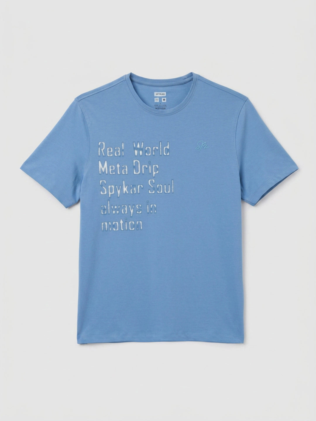 Men T-Shirt Graphic Blue Regular Fit