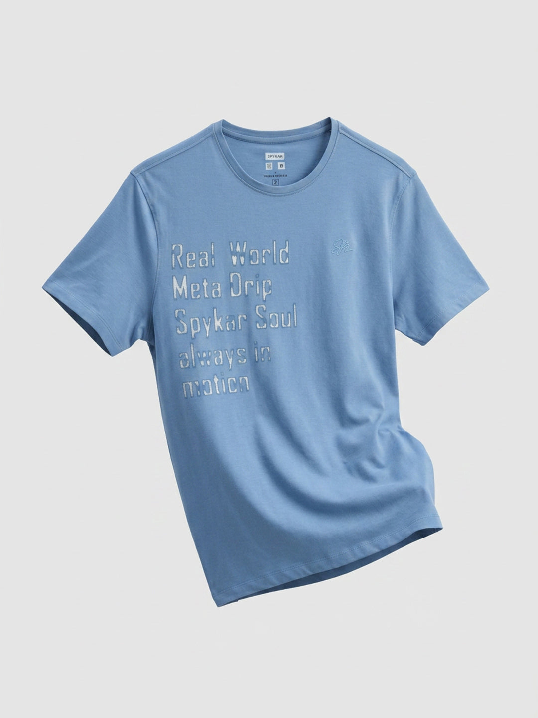 Men T-Shirt Graphic Blue Regular Fit