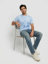 Men T-Shirt Graphic Blue Regular Fit