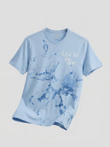 Men T-Shirt Graphic Blue Regular Fit