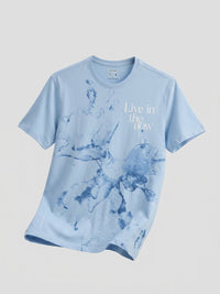 Men T-Shirt Graphic Blue Regular Fit
