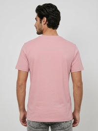 Men T-Shirt Graphic Pink Regular Fit