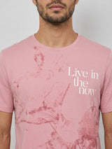 Men T-Shirt Graphic Pink Regular Fit