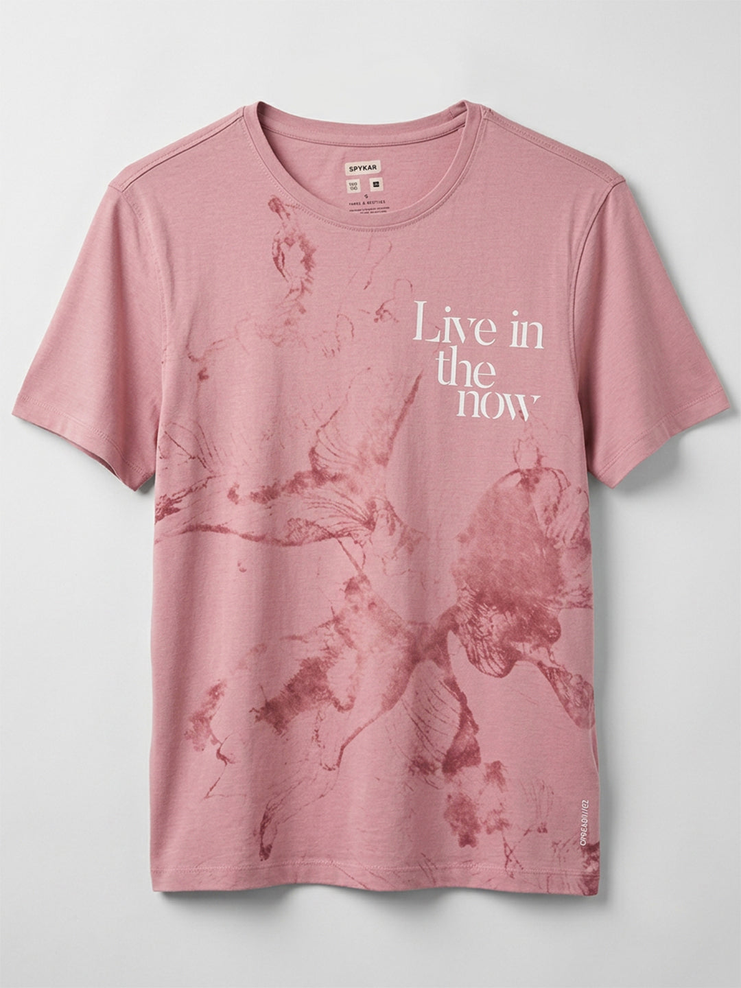 Men T-Shirt Graphic Pink Regular Fit