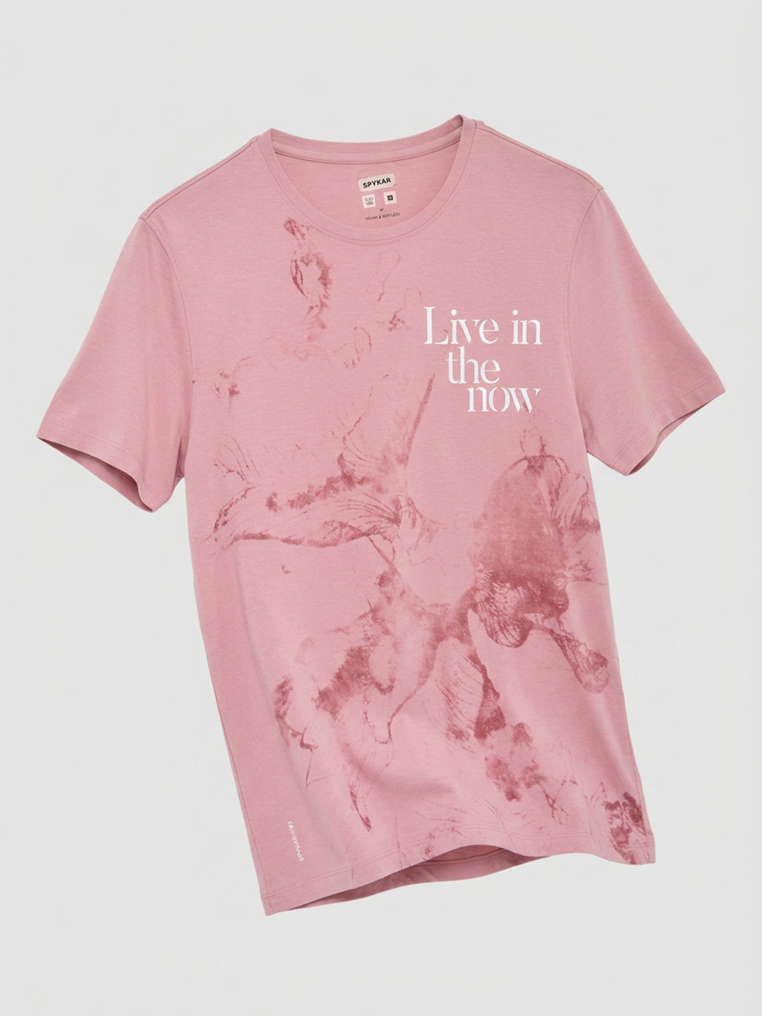 Men T-Shirt Graphic Pink Regular Fit