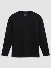 Men T-Shirt Textured Black Regular Fit