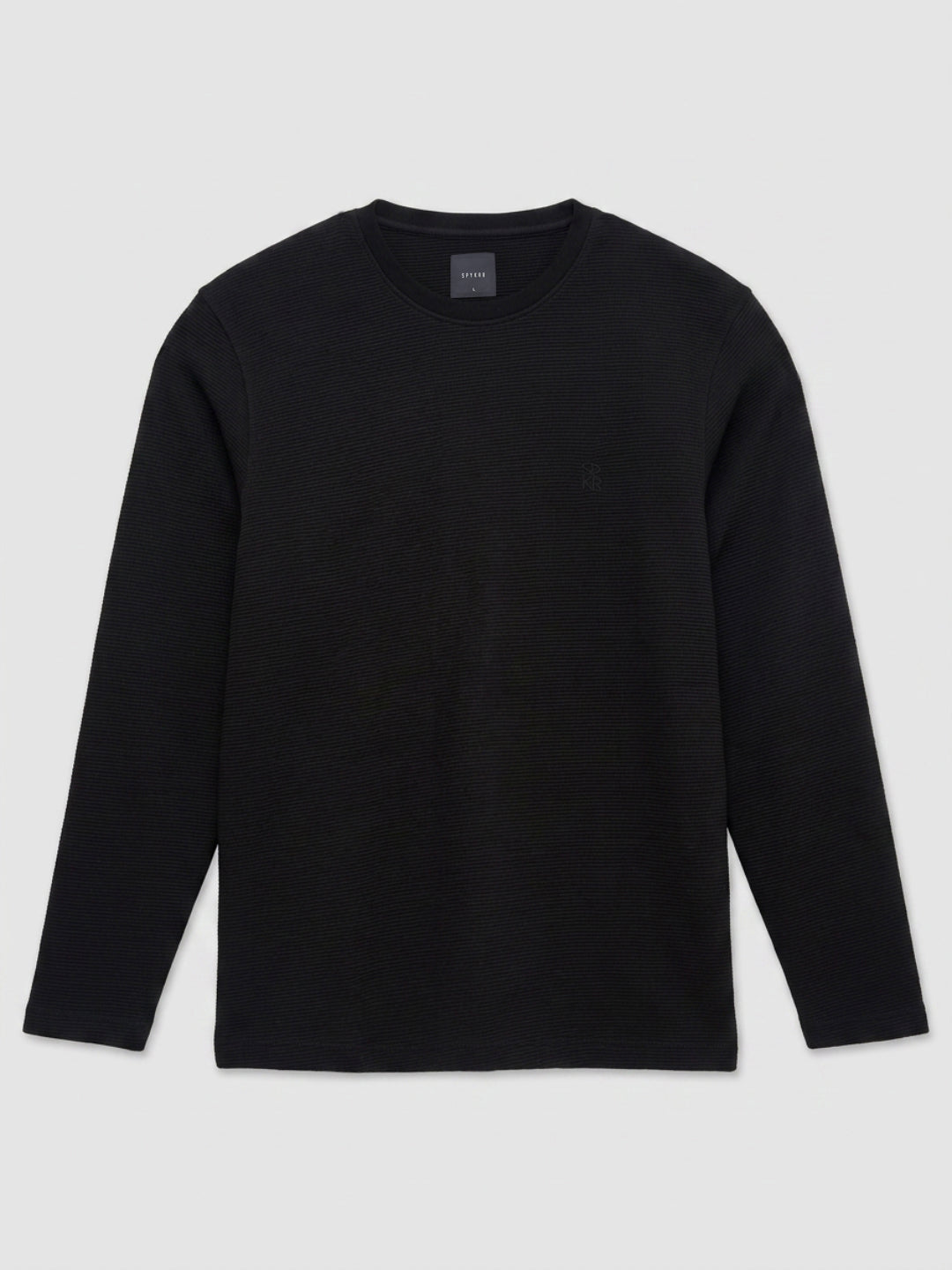 Men T-Shirt Textured Black Regular Fit