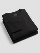 Men T-Shirt Textured Black Regular Fit