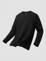Men T-Shirt Textured Black Regular Fit