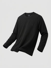 Men T-Shirt Textured Black Regular Fit