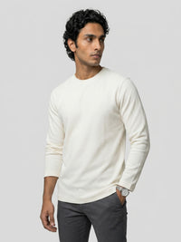Men T-Shirt Textured White Regular Fit