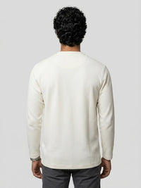Men T-Shirt Textured White Regular Fit