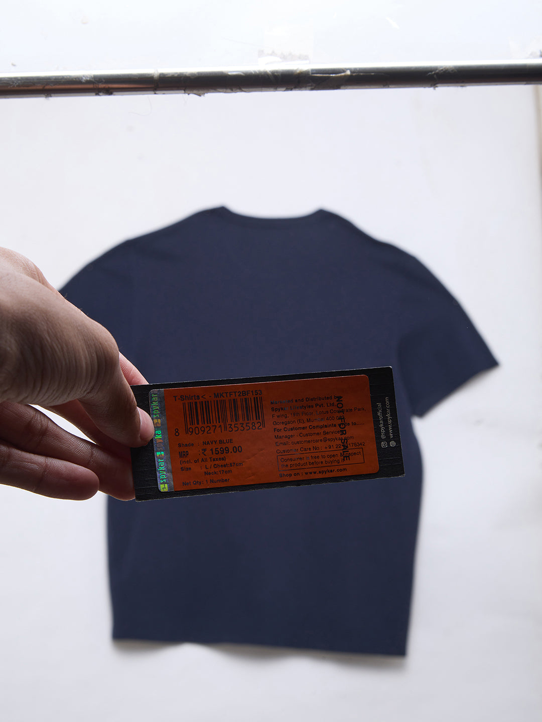 Men T-Shirt Graphic Navy Blue Regular Fit