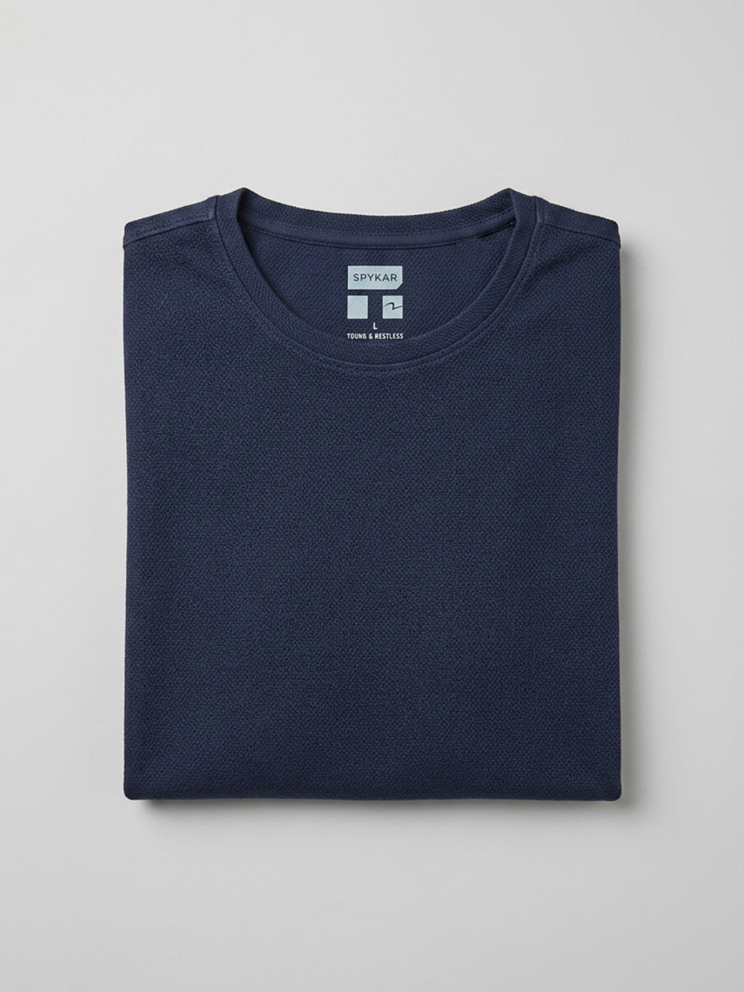Men T-Shirt Graphic Navy Blue Regular Fit