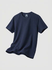 Men T-Shirt Graphic Navy Blue Regular Fit